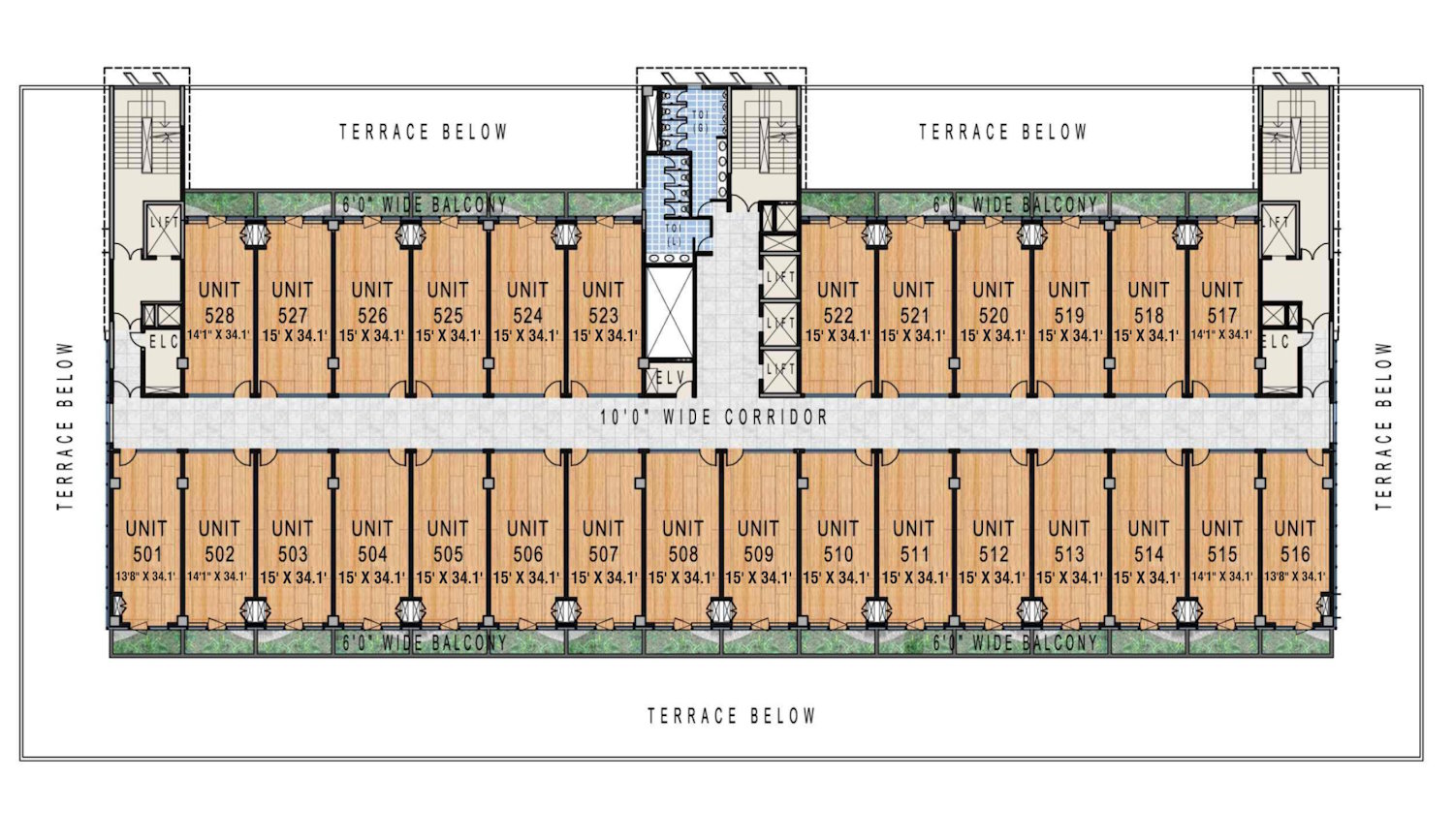 Fifth tenth eleventh floor plans